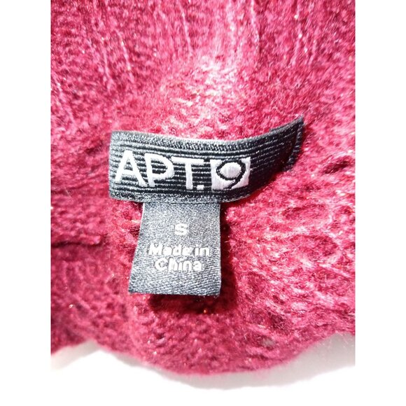 Apt 9  Womens Red Knit Cowl Neck Sweater With Metallic Thread Size Small - Picture 5 of 6